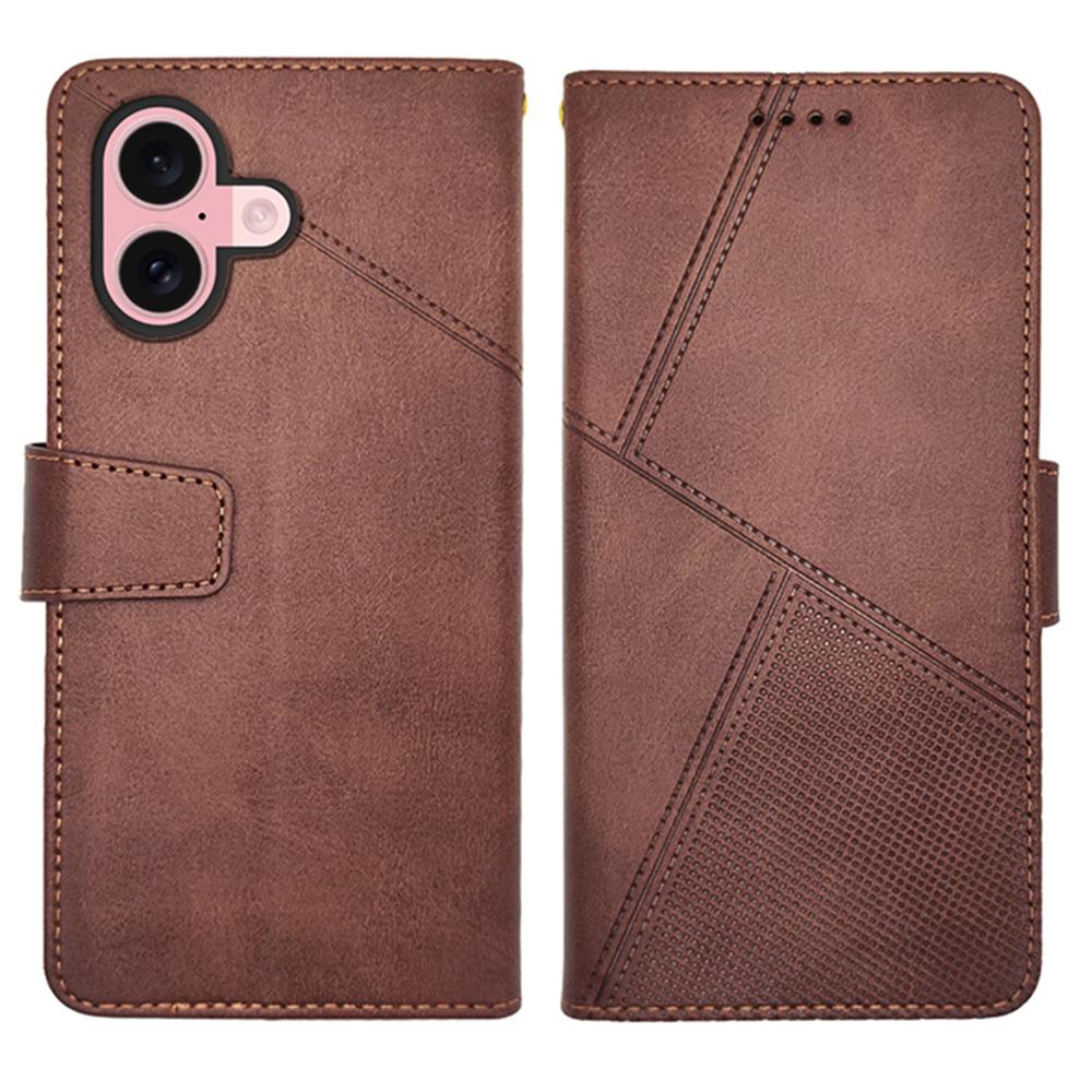 

IDEWEI For iPhone 17 Case Leather Wallet Phone Cover Stand Calf Texture Coffee
