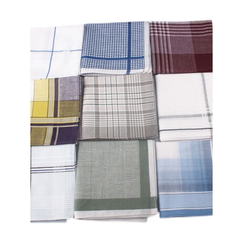 (Buy 10 Get 1 Free) Cotton Gentleman Men Handkerchief Old-Fashioned Classic Handkerchief Women's Portable Thin Cloth Square Scarf