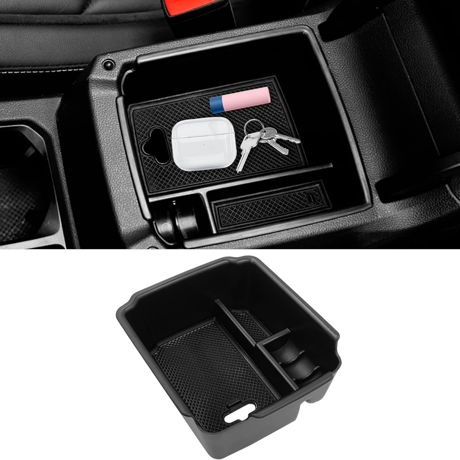 TTCR-II Center Console Organizer Tiguan 2018-2024, for VW Taos Console Organizer Tray 2022 2023 2024 2025 2026, Compatible with Volkswagen Tiguan For VW Tiguan