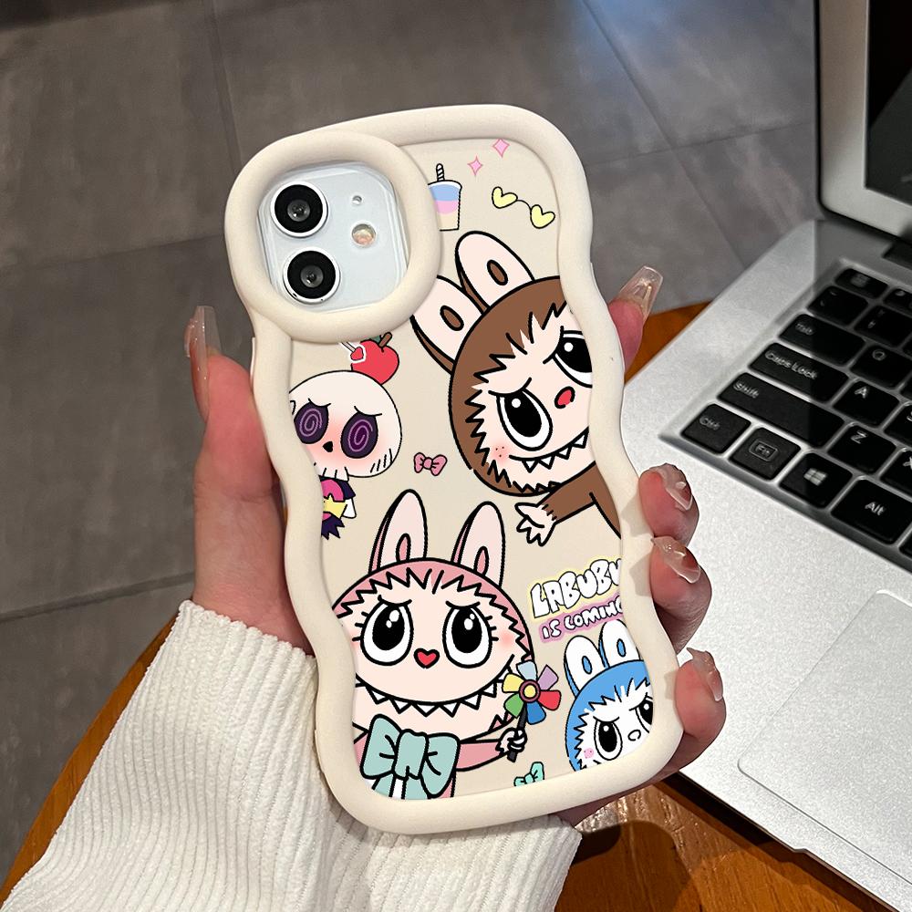 Painted Pattern Big Wave Edge Soft Silicone Material Macaron Phone Case Shockproof Protective Rubber Casing for OnePlus Vivo Motorola Moto