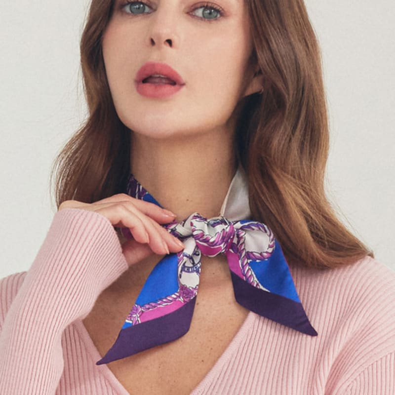 ONSZ Silk Scarf and 4-Piece Ring Set