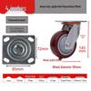 Heavy-Duty Silent Hand Truck Wheels - 4/5/6/8 Inch Double Ball Bearing, Wear-Resistant, Dark Red