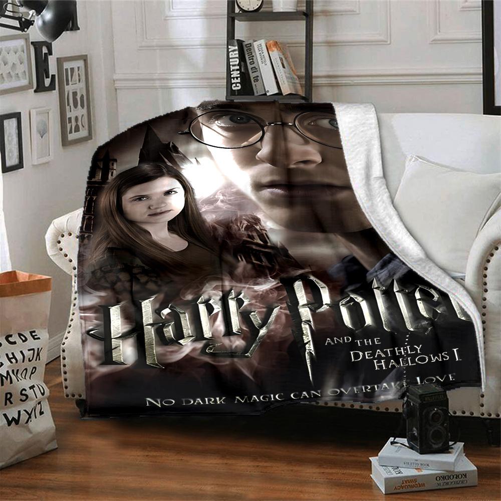 1pc Harry Potter and the Deathly Hallows Flannel Blanket - Soft Warm Throw for Home, Office, TravelL1303