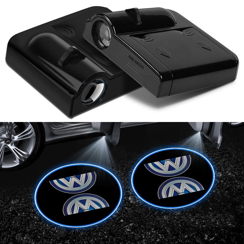 Car Stickers Wireless Led Emblem Car Door Welcome Laser Projector Lights Car Decor For Volkswagen VW Scirocco Polo Tiguan PASSAT