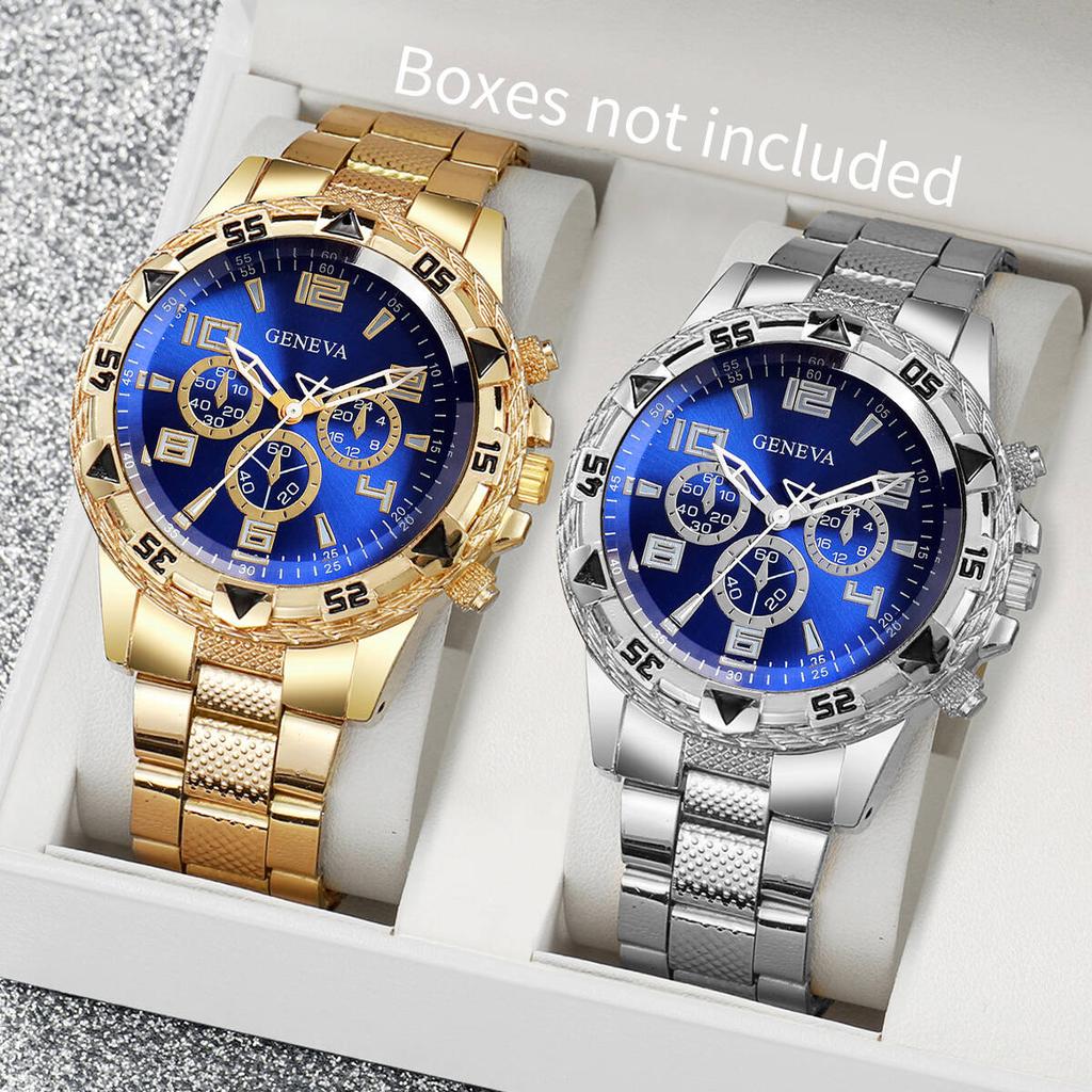 2PCS/Set Men Business Watches Fashion Large Dial Mens Quartz Watch Relogio Masculino