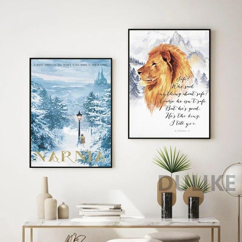 Plagát mapy Narnie Chronicles Of Narnia Výtlačky Vintage štýl Fantasy mapy Nástenné umenie Obraz Obraz na plátne Domov Izba Nástenná dekorácia