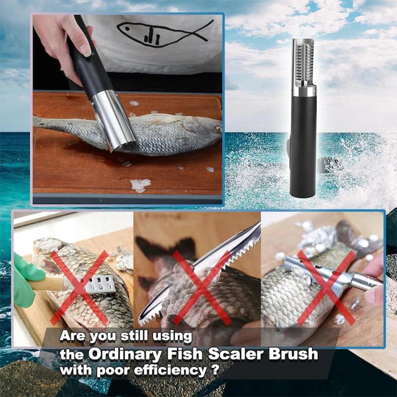 Portable Electric Fish Scraper Usb Charging Waterproof Fish Scale Planer Fish Cleaner Scraper Scale Knife Seafood Kitchen Tools