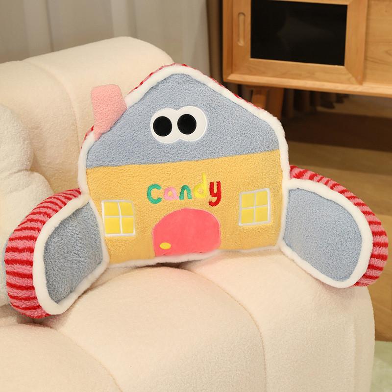 Macaron Small Colored House Plush Cushion Pillow Filling For Sofa Decor Bed