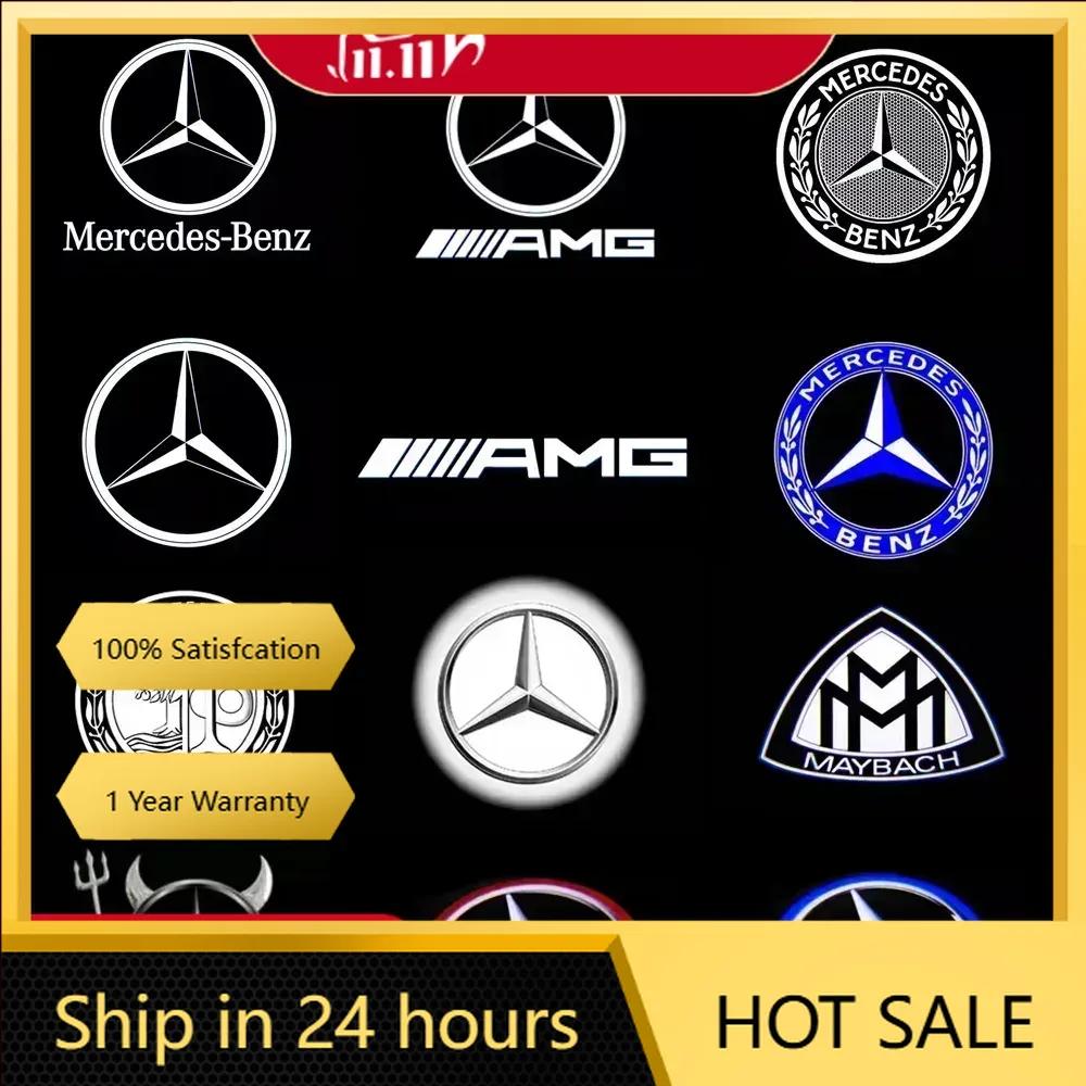 C200 E200 New For Mercedes Benz 2PCS LED Car Door Welcome Lamps Logo Emblem Ghost Shadow Light Auto Accessories For Mercedes Ben