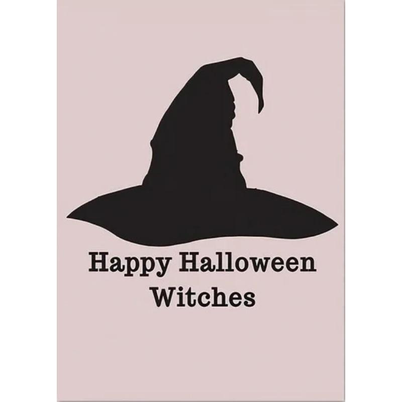Nordic Simple Wall Art Halloween Skull Witch, HD Canvas Print Poster, Home Living Room Bedroom Decorative Painting