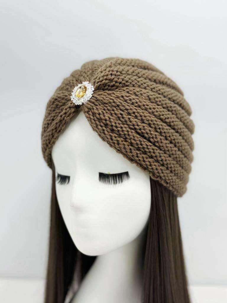 Autumn and winter women's wool hat knitted hat shows a small face Xinjiang hat Arabian hat fashionable warm and breathable