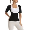 Women Short Sleeve Sweat Waist Trainer Workout Fitness Body Shaper