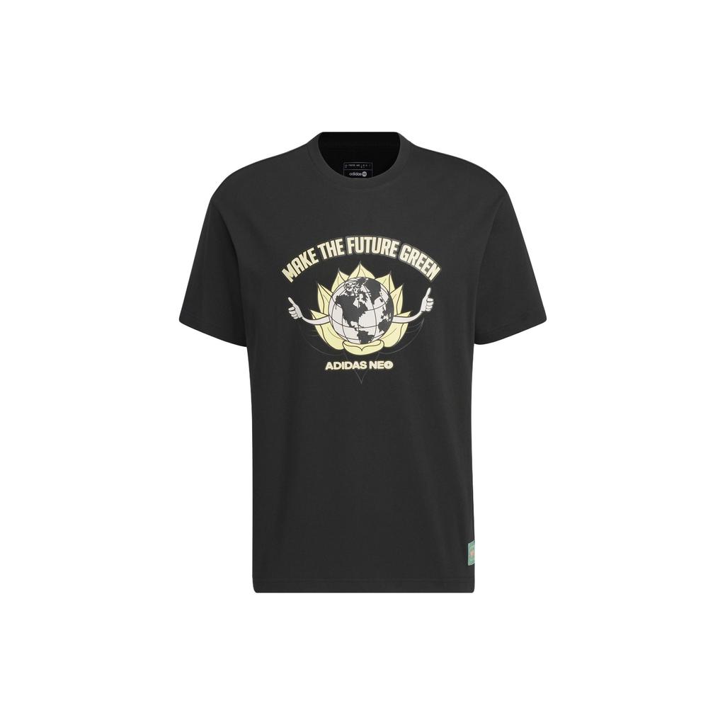 Adidas Neo City Escape Graphic Print Round Neck T-Shirt Unisex Tops Black IA6850