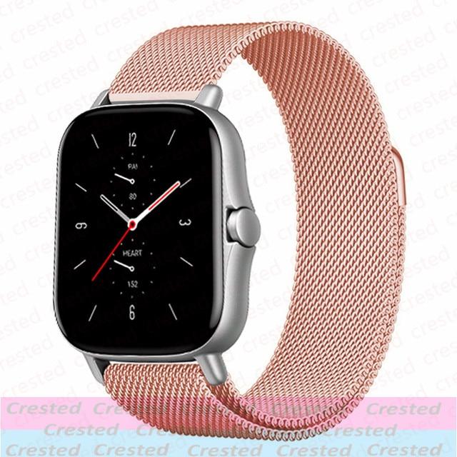 20mm/22mm Magnetic Band For Amazfit GTS/4/2/2e/3/GTS2 Mini/GTR 47mm/GTR2/3/Pro/4 Stratos Metal Watch Bracelet Amazfit Bip Strap