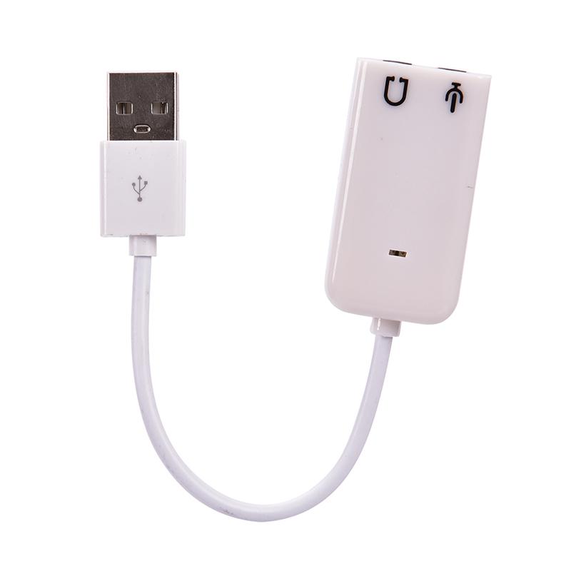 Usb Sound Adapter To 3.5Mm Mini Jack Audio & Microphone Mic For Skype Pc Laptop