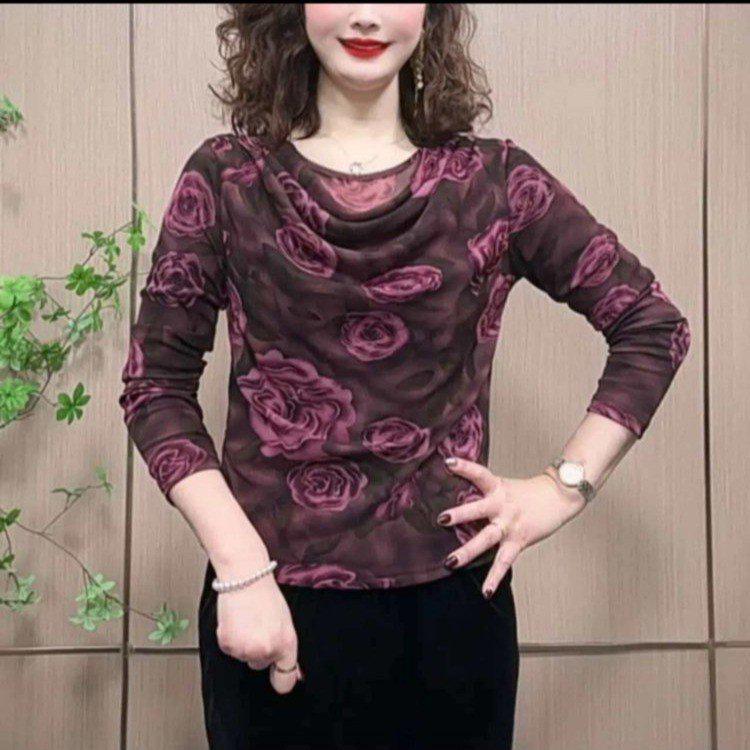 Elegantes Spitzen-T-Shirt mit sieben Ärmeln für Damen
