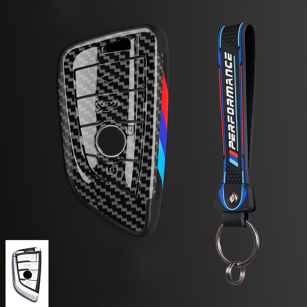 AAAPJ1 For BMW X1 X3 X4 X5 F15 X6 F16 G30 7 Series 525 F30 118i 218i G11 F48 F39 520 Carbon Fibre Car Key Cover Case Shell Keyless Bag
