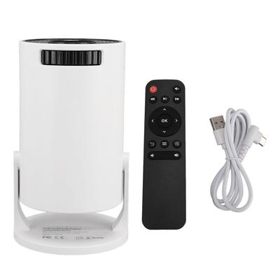 Small Projector White Wireless Fidelity Bluetooth 270° Adjustable LED 1080P Portable Movie Projector