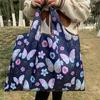 Foldable Eco Shopping Bag - Japanese Cartoon Design, Oxford Cloth, Portable & Eco-Friendly for Groceries