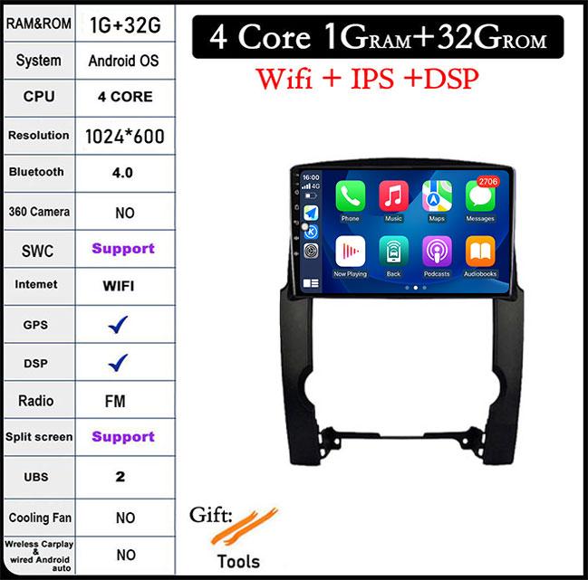 

9 дюймов для KlA Sorento 2 XM Sedan 2009-2012 4GWIF | Android Auto Car Radio Stereo Multimedia PlayerNo 2din Head Unit BT DSP