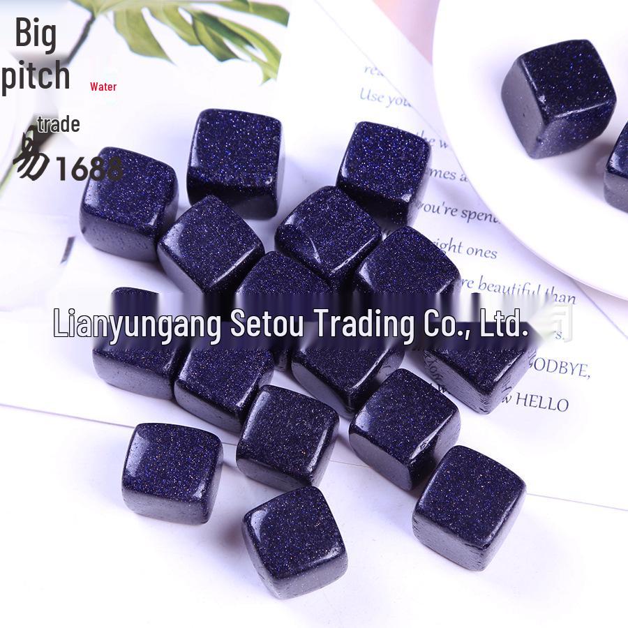 

Blue Gold Sandstone Square Ornaments: Handmade Decorative Sugar Cube Accessories Blue Sand: 2cm, 500g