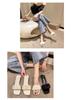 Women's Summer 2022 Crystal Chunky Heel Square Toe Sandals