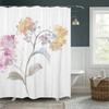 Watercolor Floral Curtain - Polyester, Non-Perforated, Machine Washable, Hooks, Spring Design
