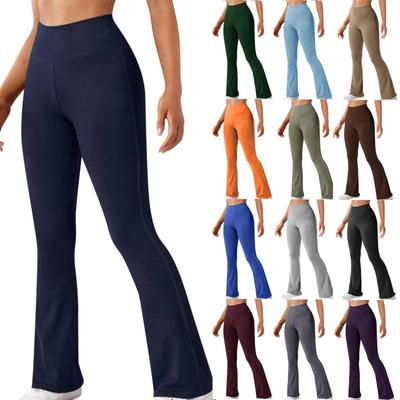 Knit Yoga Leggings For Women  Stretch Yoga Leggings Fitness Running Gym Sports Full Length Active High Waist Trousers