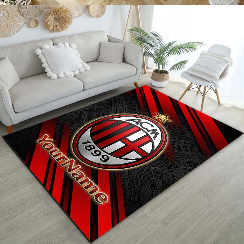 Ac Milan Customized Name Floor Rug Office Rug Perfect for Kitchen Balcony Decorate room Game Room Anti-slip Rug Office home decor Wedding Party Gift