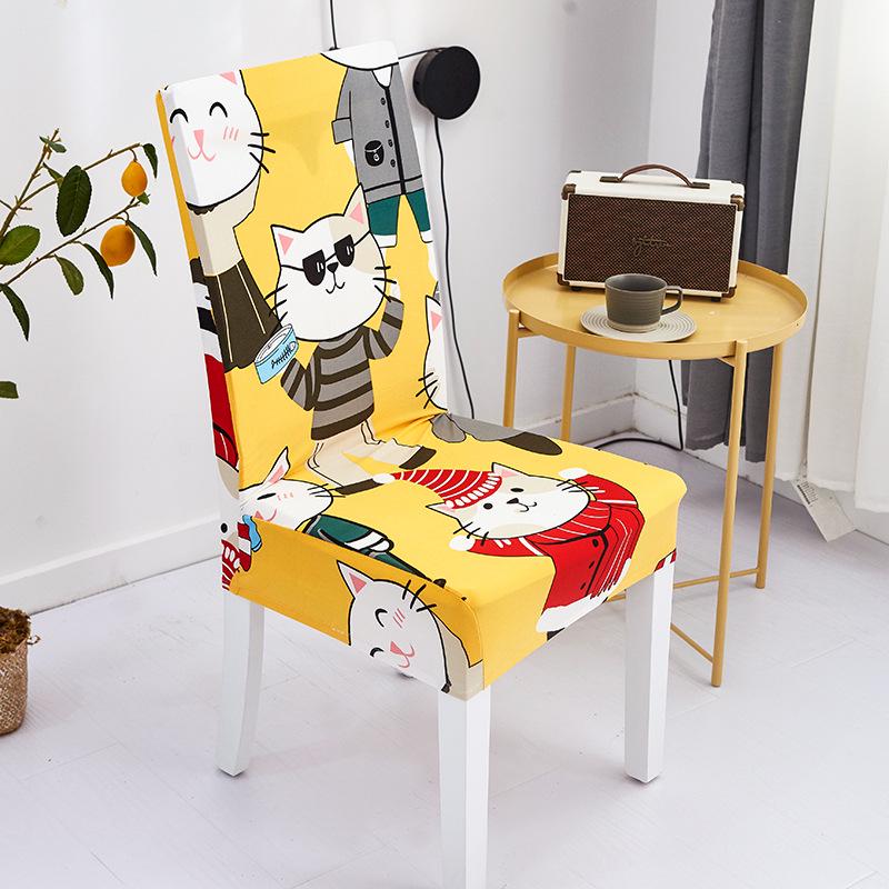 Elastic Printed Chair Cover for Dining and Hotel Use