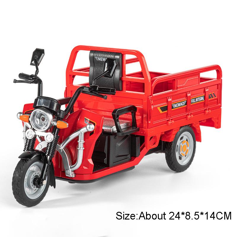 

1:12 Scale Alloy Tricycle Motorcycle Model Car Toy Simulation Postal Transport Vehicle Models Children s Sound Light Gifts червоний