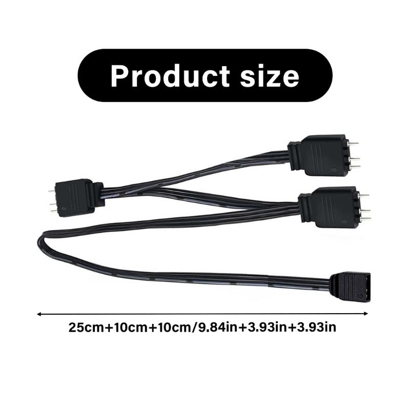 5V 3 Pin ARGB Extension Splitter Cable 5V 1 Female to 3 Male 3 Pin ARGB Adapter Cable For Computer ARGB Synchronization