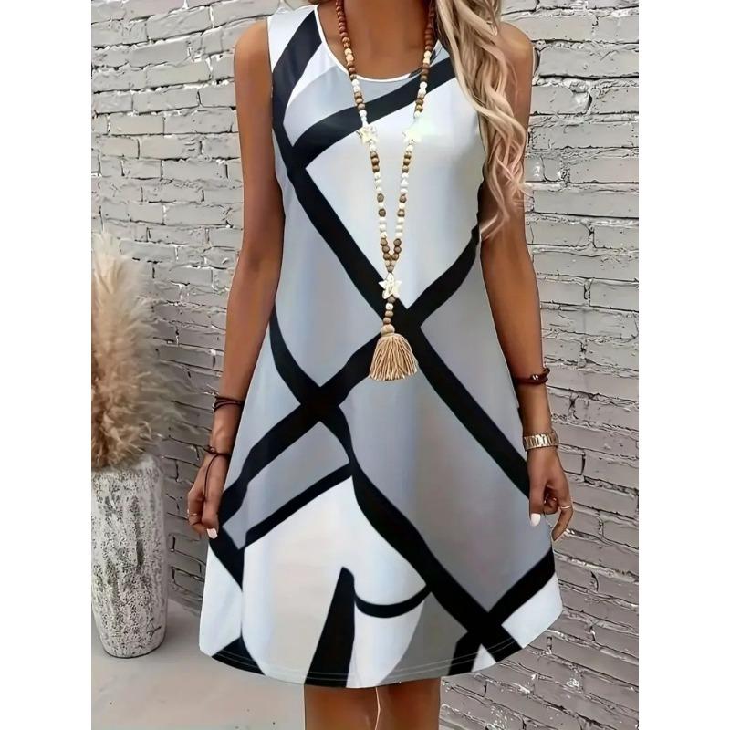 European and American Style 2025 New Fashionable Dress Casual High-quality O-neck Short Sleeved Dress