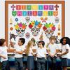 Pasimy Day of The Dead Bulletin Board Set Colorful Sugar Skull Classroom Decorations Mexican Dia De Los Muertos Cutouts with 3D Paper Flowers for