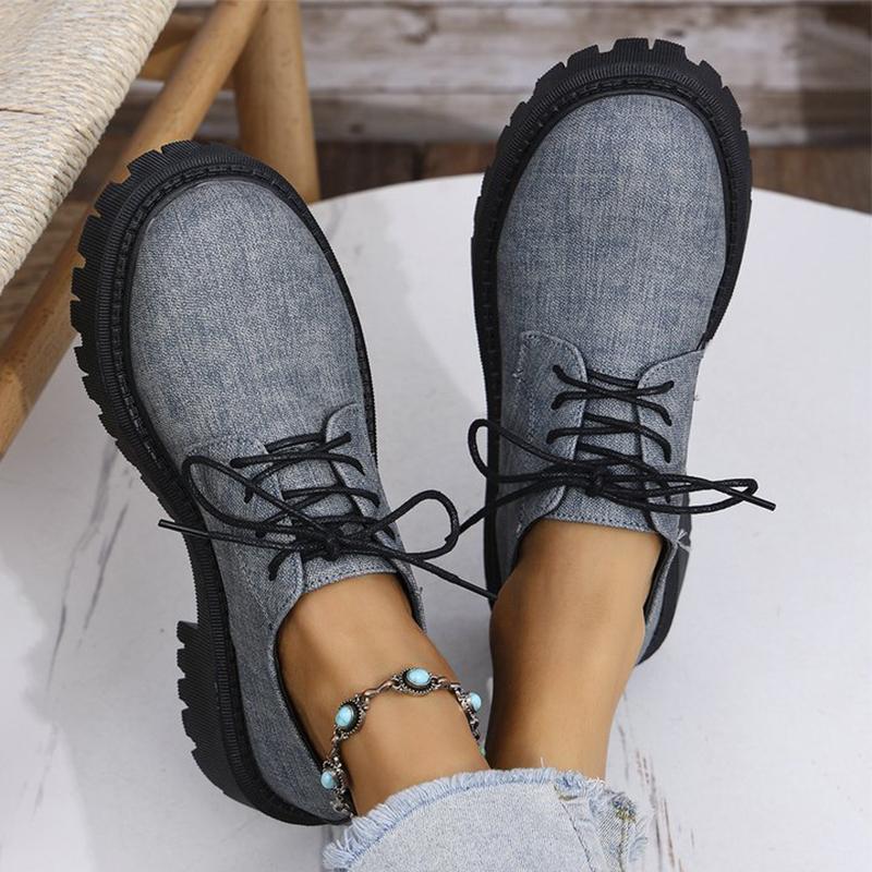 Fashion British Style Patchwork Loafers Shoes for Women Round Toe Lace Up Shoes Woman Autumn Winter Plus Size Platform Casual Shoes Lady