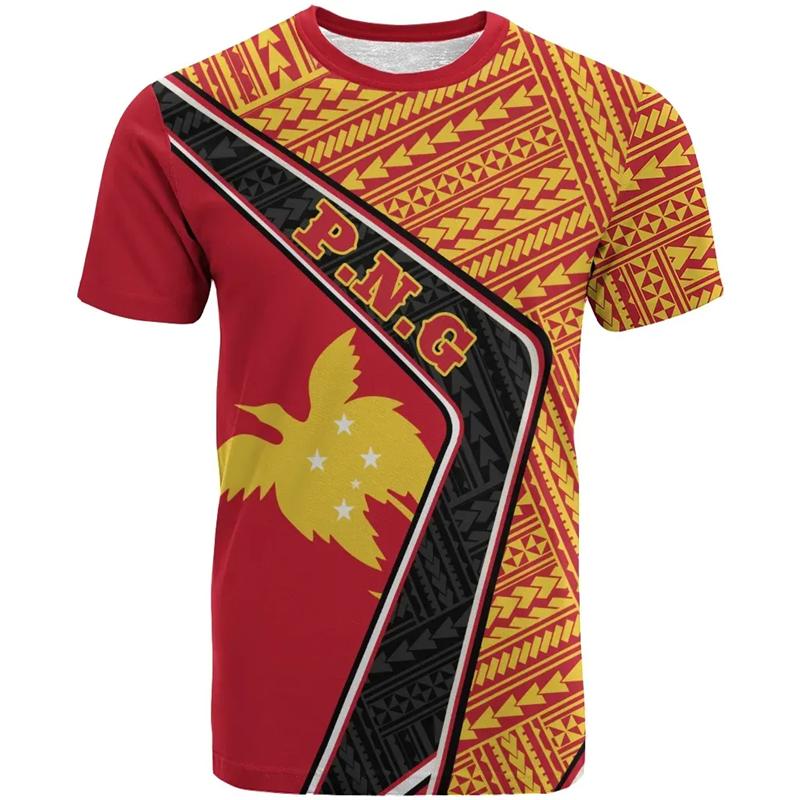 Papua Guinea T-shirt For Men Summer Casual 3D Printed Polynesia T Shirts Crew Neck Short Sleeves Tops Street Loose Tees
