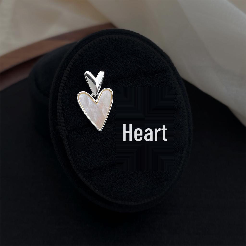 Su Bei Xian Xin Heart-Shaped Seashell Tassel Earrings - Luxurious French Elegance for a Chic Look