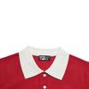 FILA Heritage Vintage Casual Versatile Fashion Woven Polo Knit Sweater Women tops Red F11W628411FRD