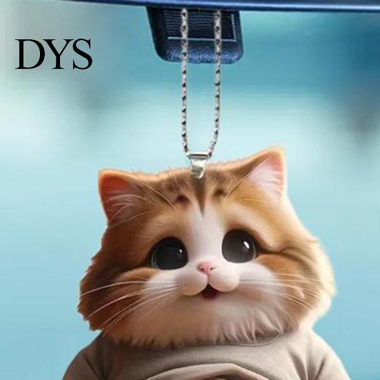 Fat Belly Cat Decor Automobile Pendant Car Ornament Lightweight Colorful Decoration Acrylic Hanging Mirror Windows Bags Striking