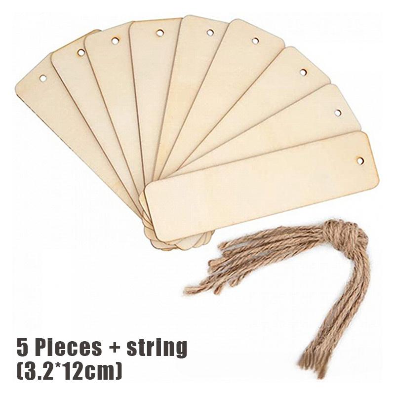 

5/10/20/36Pcs Wooden Blank Bookmarks With Tassels Set Diy Wooden Craft Bookmarks Square Tag Wedding Birthday Party Decor A1