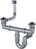 2-Compartment Built-in Steel Sink Siphon - 2" Drain Steel Zxy 9924