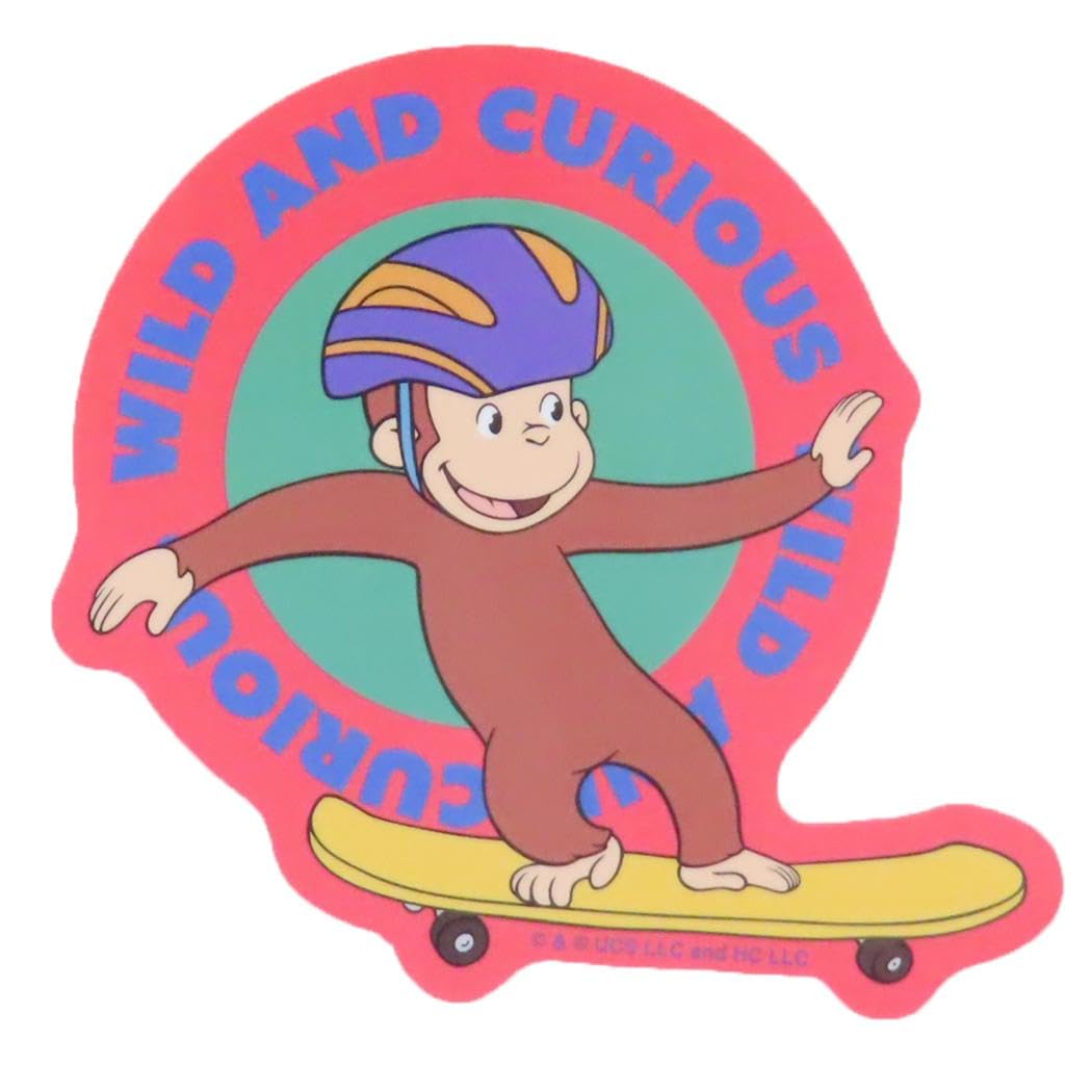 Curious George [Die-cut sticker] Character sticker/Skateboard