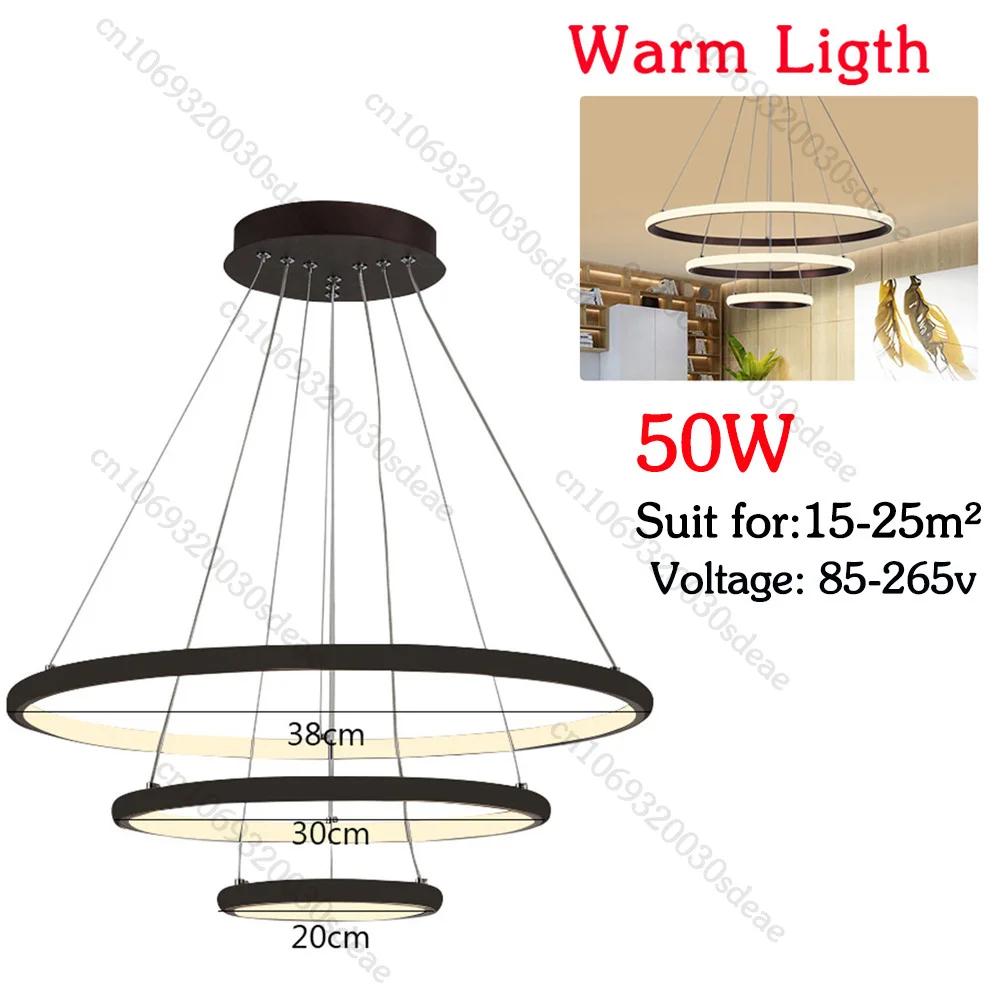 Rings Circle Ceiling Hanging Modern Luxury LED Chandelier Pendant Lights Nordic Home Light Suspensions Luminaire Home Decoration