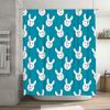 Blue Bunny Face Shower Curtain With Rabbit Pattern For Bathroom Decor Waterproof Fabric For Home Use