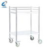 Двошаровий сервірувальний візок з нержавіючої сталі
