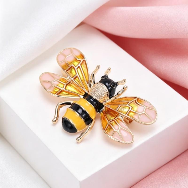 Multi Color Enamel Bee Brooch Glitter Delicate Decor Pin for Christmas Party Outfit Decoration Holiday Exchange Gifts