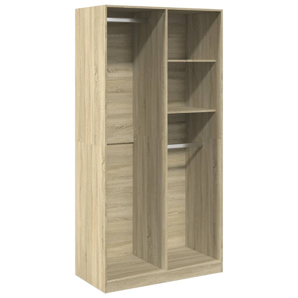 Wardrobe in Sonoma Oak Finish 100 x 50 x 200 cm Particleboard
