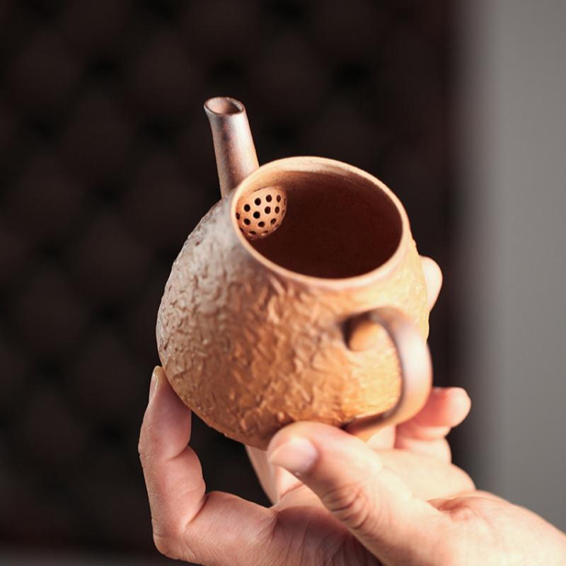 Raw Ore Rough Pottery Tea Pot, Handmade Tea Set, Single Pot,  Small Tea Pot 190ml