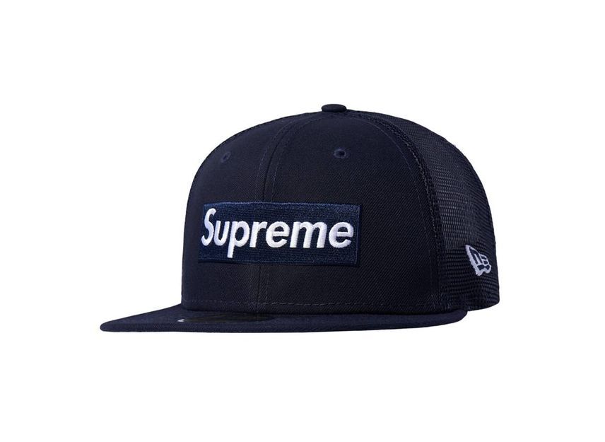 Supreme Box Logo Сетчатая спинка New Era Темно-синий (22СС) 7 1/2