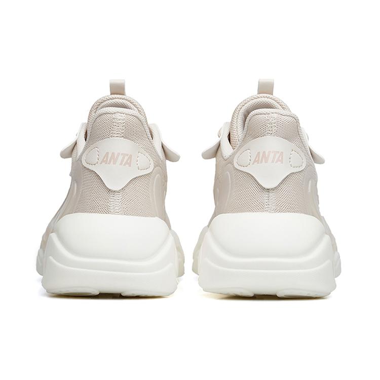 Anta Life Collection Fabric Cushioning Slip Resistant Abrasion Resistant Low top Casual Shoes Women's Beige 122238842S-3